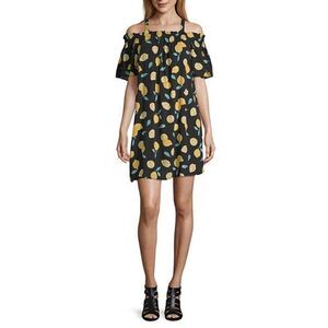 PEYTON & PARKER Off Shoulder Lemon Dress S